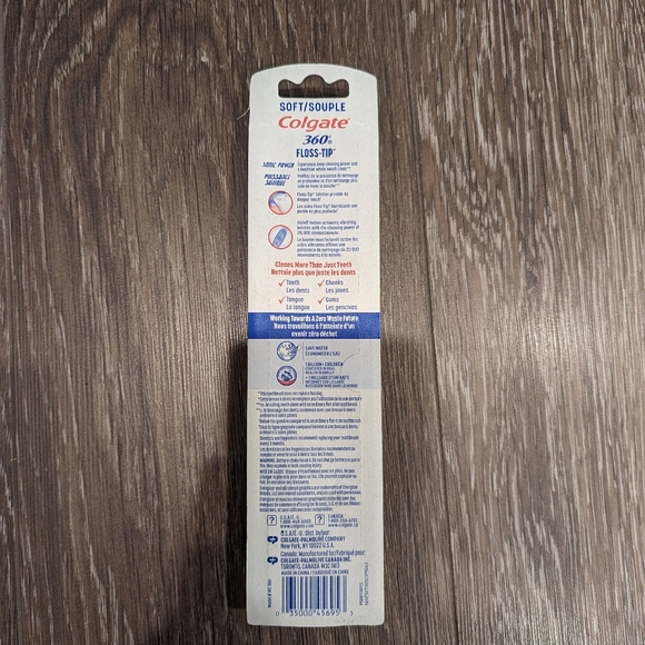 Colgate 360 Floss Tip Sonic Power Toothbrush, Soft, 2 Count - Picture 2 of 2